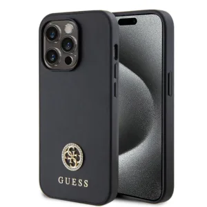 Guess - Strass Metal Logo (GUHCP15XPS4DGPK) - iPhone 15 Pro Max - Black