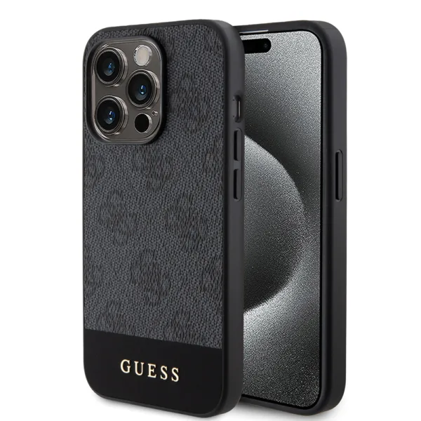 Guess - Hardcase 4G Stripe Collection (GUHCP15XG4GLGR) - iPhone 15 Pro Max - Grey