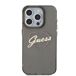 Guess - Hardcase IML Heart (GUHCP16LHCHGSPK) - iPhone 16 Pro - Black