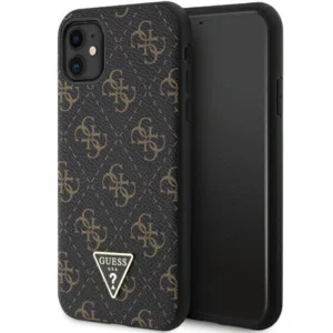 Guess 4G Triangle Metal Logo case for iPhone 11 / XR - black