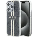 Guess IML 4G Gold Stripe case for iPhone 15 Pro - black