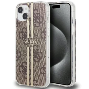 Guess IML 4G Gold Stripe case for iPhone 15 / 14 / 13 - brown