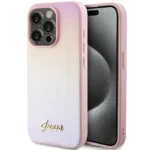 Guess GUHCP15XPSAIRSP iPhone 15 Pro Max 6.7" pink/pink hardcase Saffiano Iridescent Script