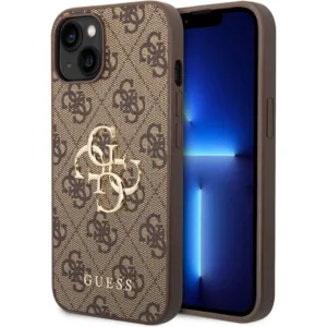 Guess - Hardcase 4G Big Metal Logo (GUHCP15S4GMGBR) - iPhone 15 / iPhone 14 / iPhone 13 - Brown