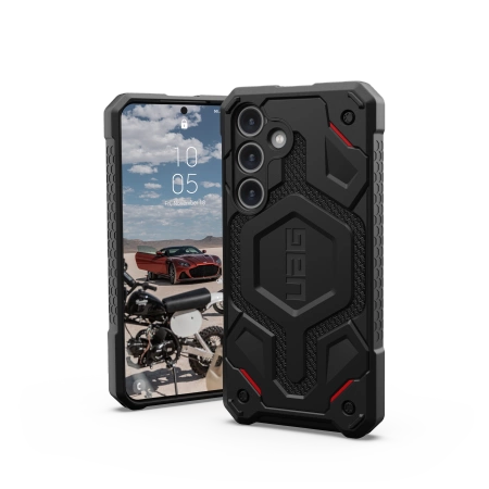 UAG Monarch Pro case for Samsung Galaxy S24 with magnetic module - black kevlar