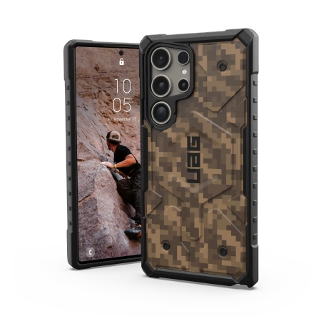 UAG Pathfinder Magnet SE case for Samsung Galaxy S24 Ultra with magnetic module - brown camouflage