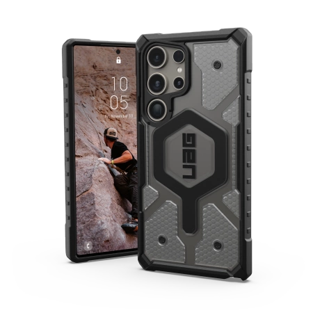 UAG Pathfinder Clear Magnet case for Samsung Galaxy S24 Ultra with magnetic module - gray