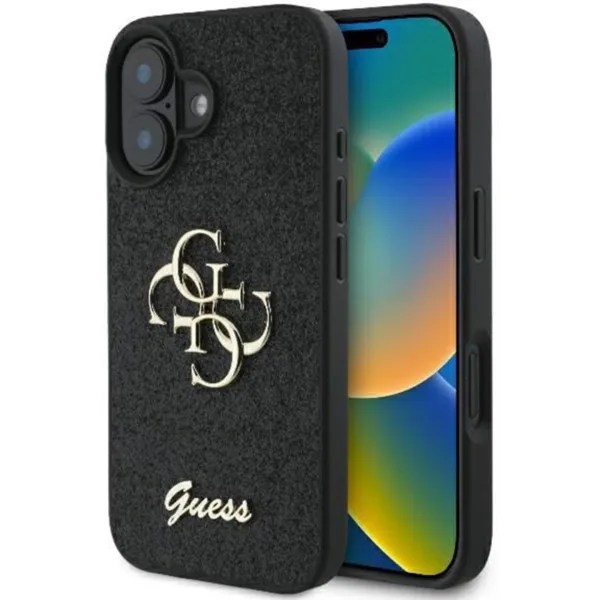 Guess - Glitter Fixed Big 4G (GUHCP16SHG4SGK) - iPhone 16 - Black