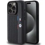 BMW Perforated Tricolor Line case for iPhone 15 Pro Max - black