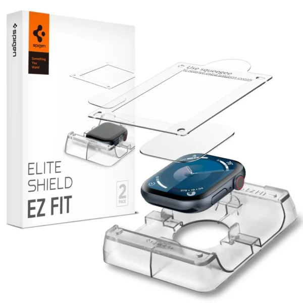 Spigen - Elite Shield EZ Fit (2 pack) - Apple Watch 10 42mm - Clear