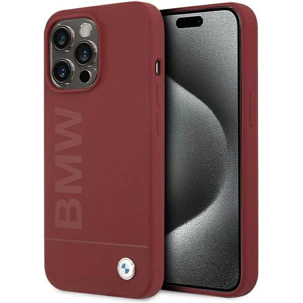 BMW Silicone Big Logo MagSafe case for iPhone 15 Pro Max - red