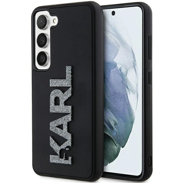 Karl Lagerfeld 3D Rubber Glitter Logo case for Samsung Galaxy S23 - black