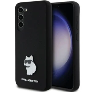 Karl Lagerfeld Silicone Choupette Metal Pin case for Samsung Galaxy S23+ - black