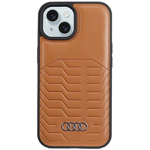 Audi Synthetic Leather case with MagSafe for iPhone 15 / 14 / 13 - brown