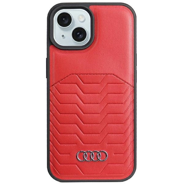 Audi Synthetic Leather case with MagSafe for iPhone 15 / 14 / 13 - red