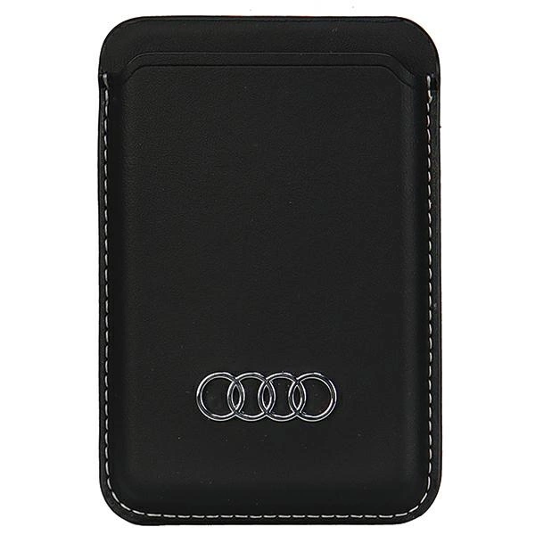 Audi Synthetic Leather magnetic wallet compatible with MagSafe - black