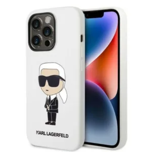 Karl Lagerfeld - Silicone (KLHCP14XSNIKBCH) - iPhone 14 Pro Max - White Ikonik