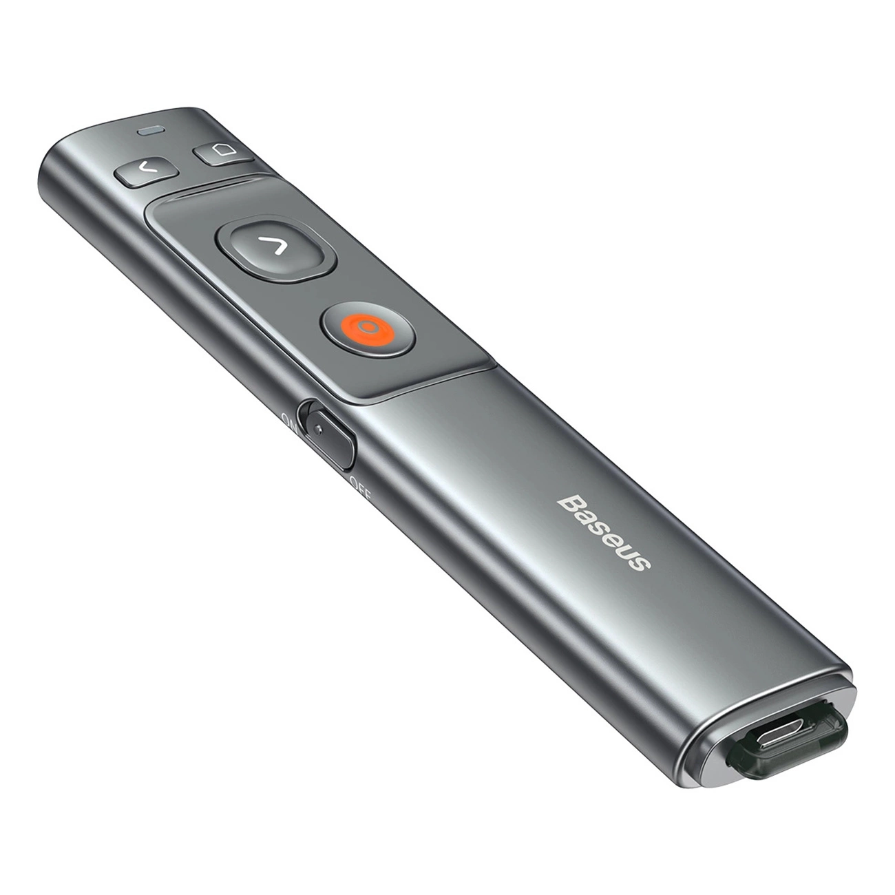 Baseus Orange Dot Wireless Presentation Laser Pointer - Gray (without batteries)