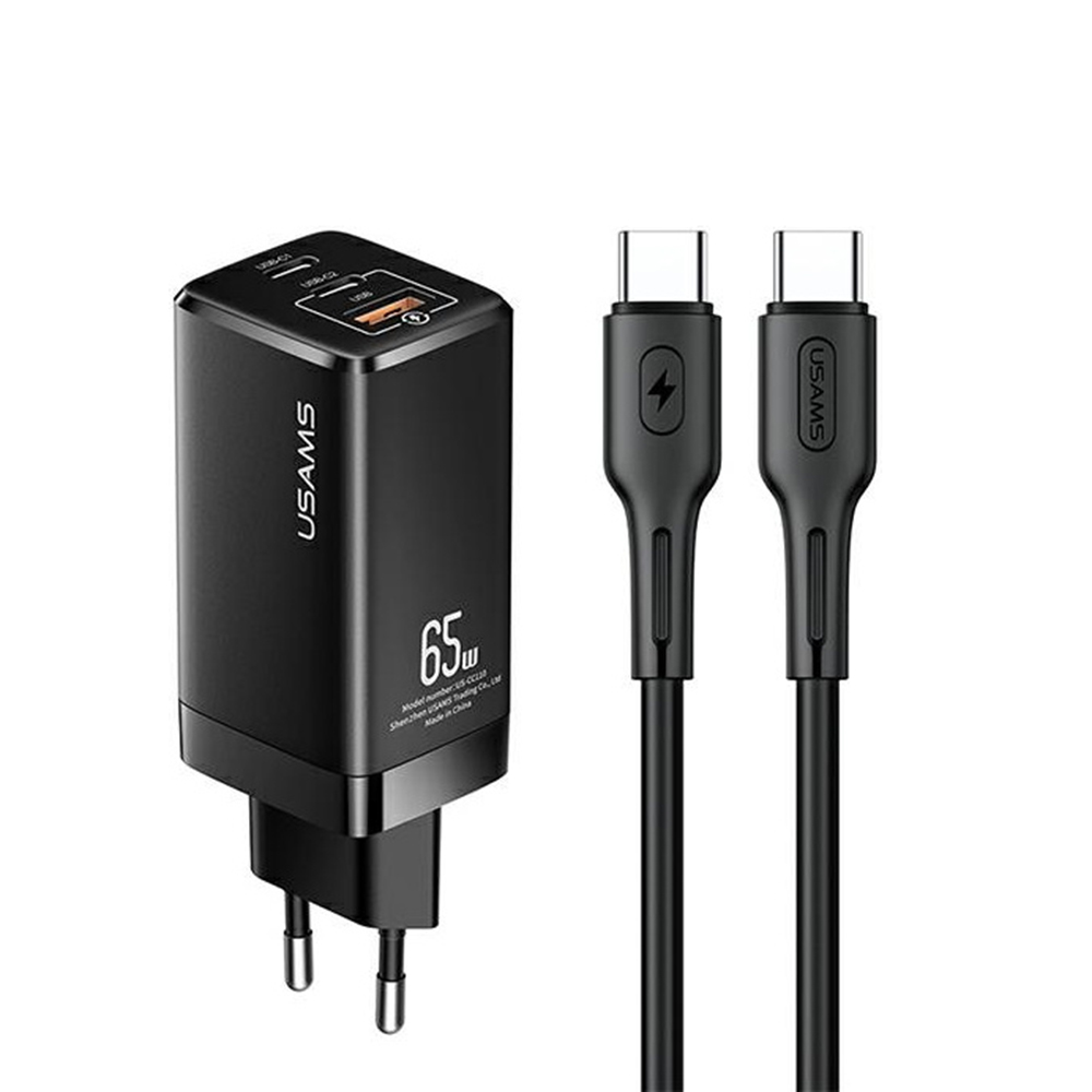 Usams - Wall Charger Kit (MTXLOGTC01) - 2xUSB-C GaN 65W