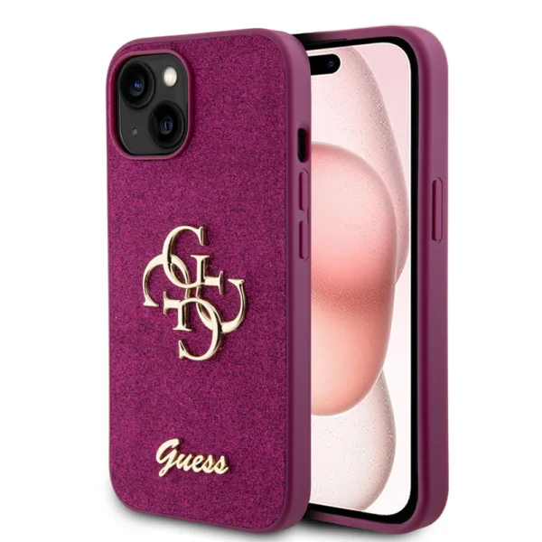 Guess - Glitter Script Big 4G (GUHCP15SHG4SGU) - iPhone 15 / iPhone 14 / iPhone 13 - Purple