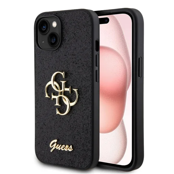 Guess - Glitter Script Big 4G (GUHCP15SHG4SGK) - iPhone 15 / iPhone 14 / iPhone 13 - Black