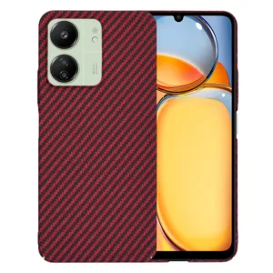 Techsuit - Carbonite FiberShell - Xiaomi Redmi 13C 4G / 13C 5G / Poco M6 / C65 - Red