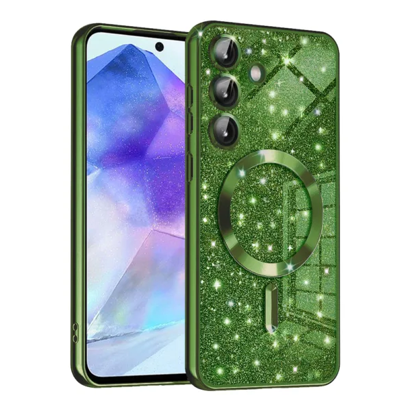 Techsuit - Luxury Glitter MagSafe - Samsung Galaxy A55 5G - Deep Green