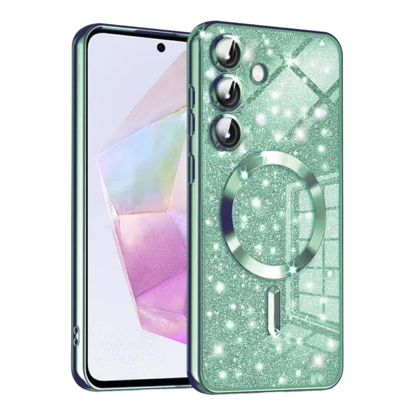 Techsuit - Luxury Glitter MagSafe - Samsung Galaxy A35 5G - Light Green