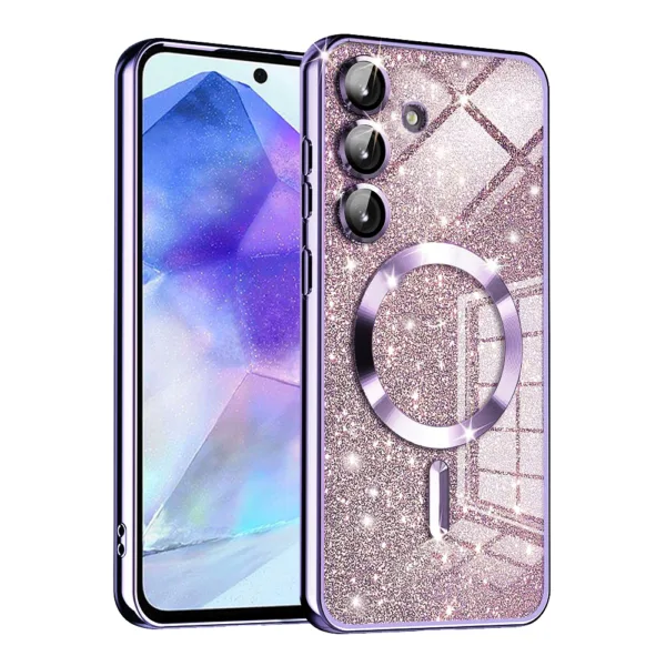 Techsuit - Luxury Glitter MagSafe - Samsung Galaxy A55 5G - Light Purple