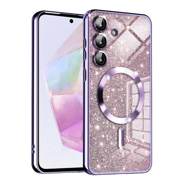 Techsuit - Luxury Glitter MagSafe - Samsung Galaxy A35 5G - Light Purple