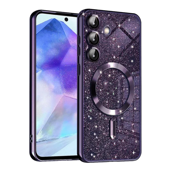 Techsuit - Luxury Glitter MagSafe - Samsung Galaxy A55 5G - Deep Purple