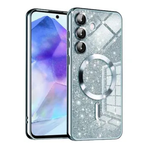 Techsuit - Luxury Glitter MagSafe - Samsung Galaxy A55 5G - Light Blue