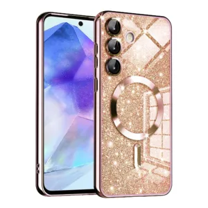 Techsuit - Luxury Glitter MagSafe - Samsung Galaxy A55 5G - Rose Gold