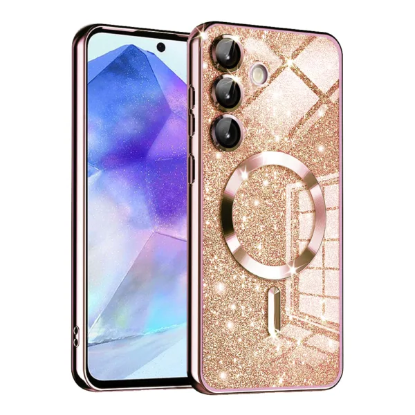 Techsuit - Luxury Glitter MagSafe - Samsung Galaxy A55 5G - Rose Gold