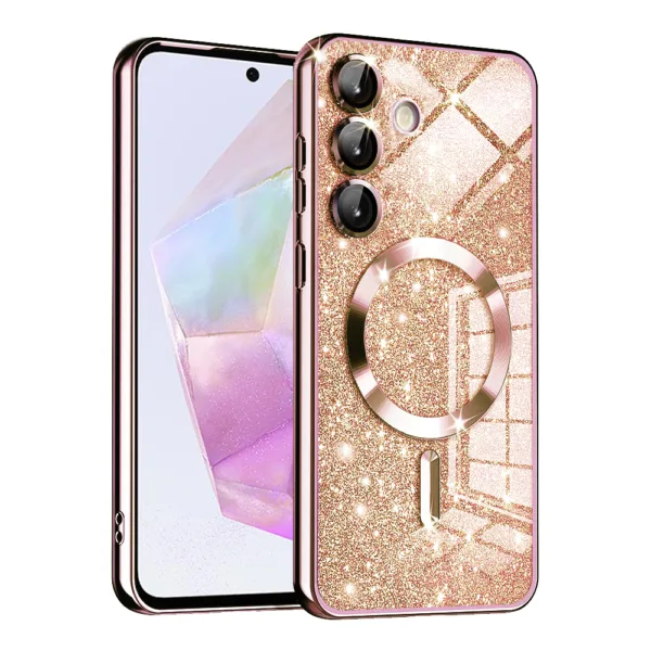 Techsuit - Luxury Glitter MagSafe - Samsung Galaxy A35 5G - Rose Gold