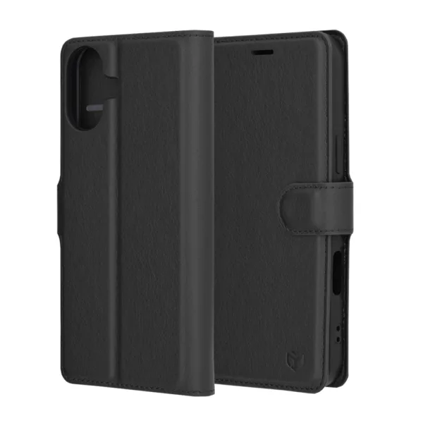 Techsuit - Leather Folio - iPhone 16 - Black