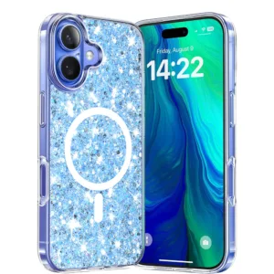 Techsuit - Sparkly Glitter MagSafe - iPhone 16 - Blue