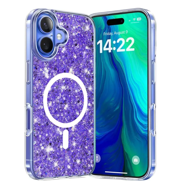 Techsuit - Sparkly Glitter MagSafe - iPhone 16 - Purple