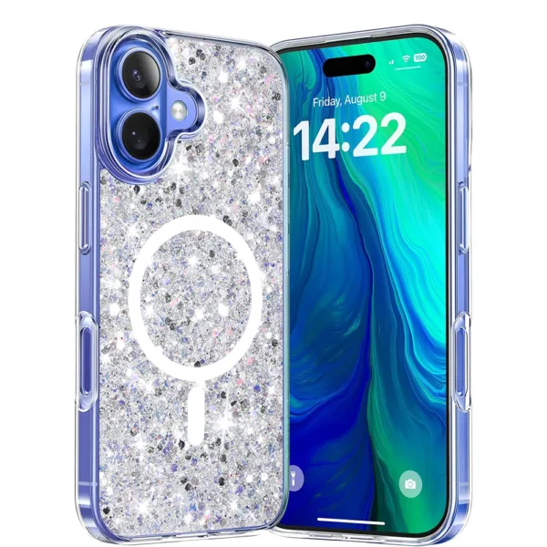 Techsuit - Sparkly Glitter MagSafe - iPhone 16 Plus - White