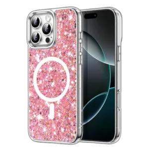 Techsuit - Sparkly Glitter MagSafe - iPhone 16 Pro - Pink