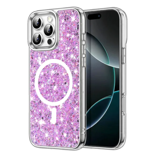 Techsuit - Sparkly Glitter MagSafe - iPhone 16 Pro Max - Magenta