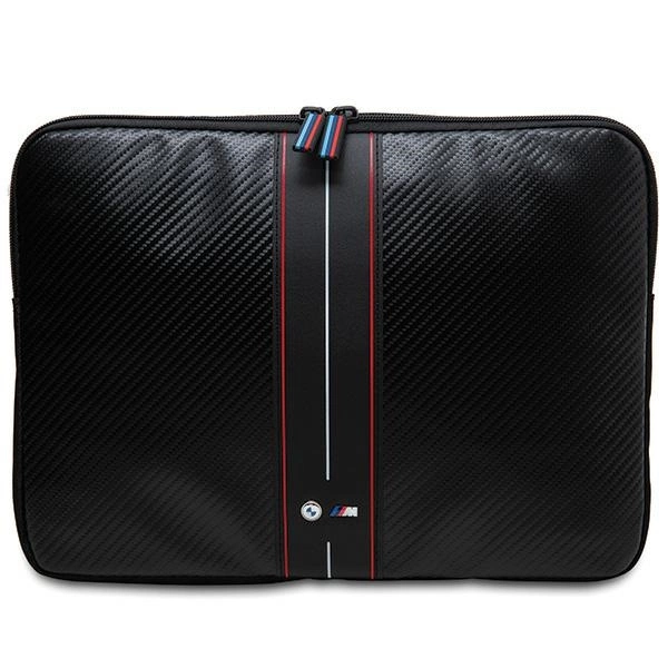 BMW Carbon & Red Stripe sleeve for a 16" laptop - black