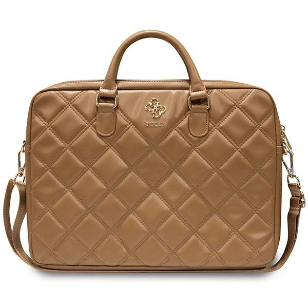 Guess Quilted 4G bag for a 16" laptop - brown