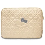 Hello Kitty Zip PU Quilted Bows case for a 14" laptop - gold