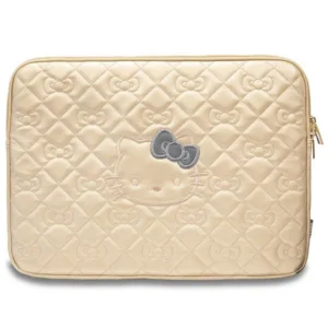 Hello Kitty Zip PU Quilted Bows case for a 14" laptop - gold