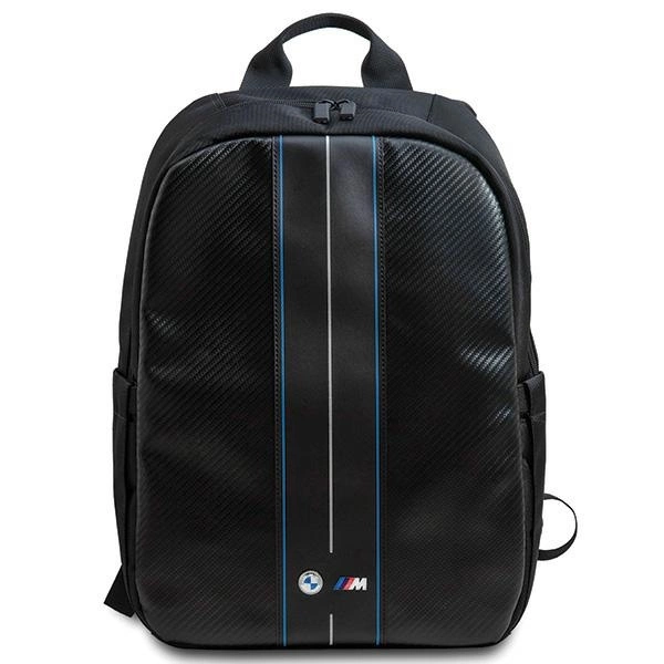 BMW Carbon & Blue Stripe backpack for a 16" laptop - black