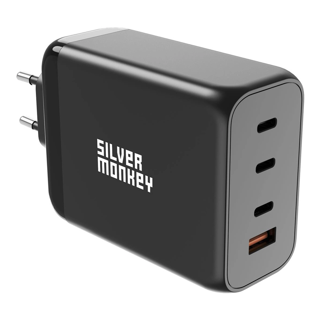 Silver Monkey SMA153 200W GaN charger 3xUSB-C PD USB-A QC 3.0 - black