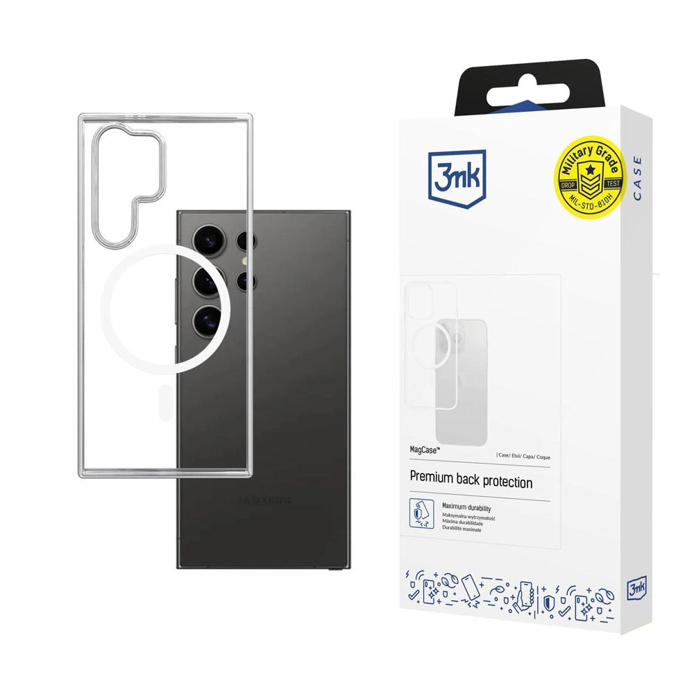 3mk MagCase case with magnetic module for Samsung Galaxy S23 Ultra - transparent