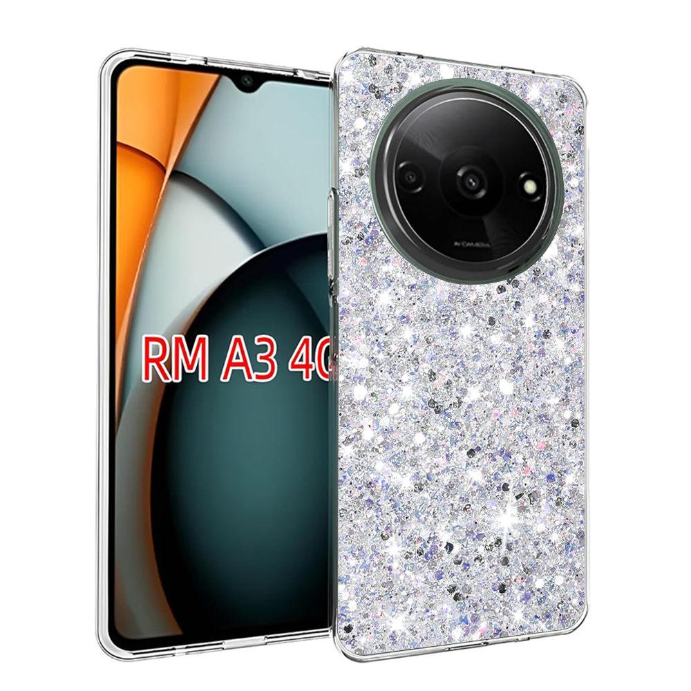 Techsuit - Sparkly Glitter - Xiaomi Redmi A3 - White