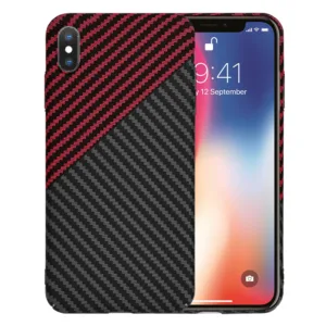 Techsuit - Carbonite FiberShell - iPhone X / iPhone XS - Red Vortex